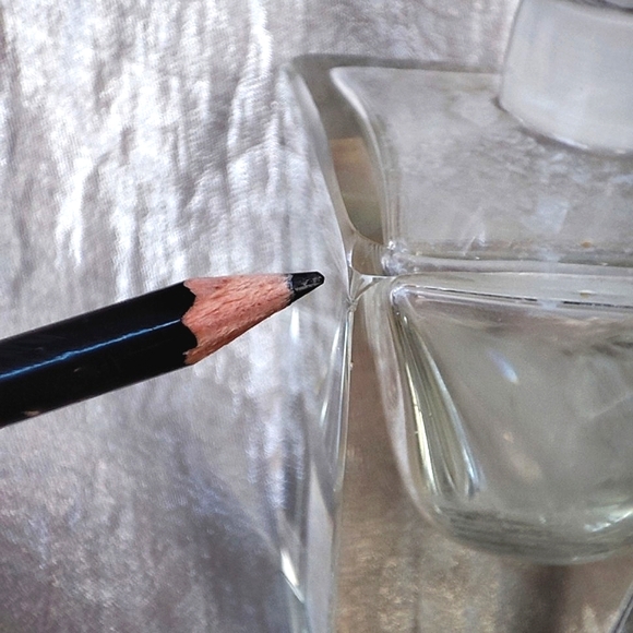 Vintage Perfume Bottle Clear Glass Heavy Crystal Prism  ***FLAW-CHIPS-FOGGED*** - Picture 12 of 13